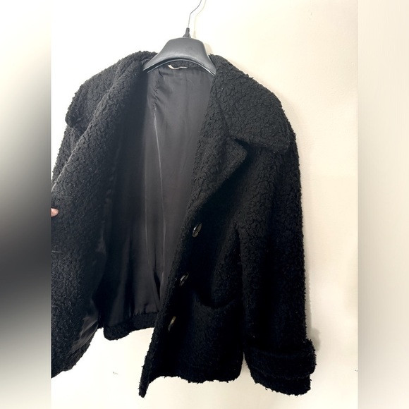 Free People So Soft Cozy Peacoat in Black - Picture 4 of 9